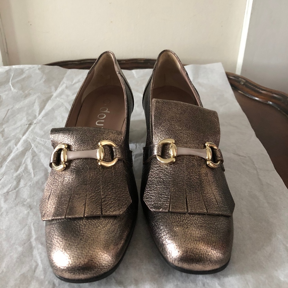 C. doux equestrian fringes slip on pumps sz EUR 37